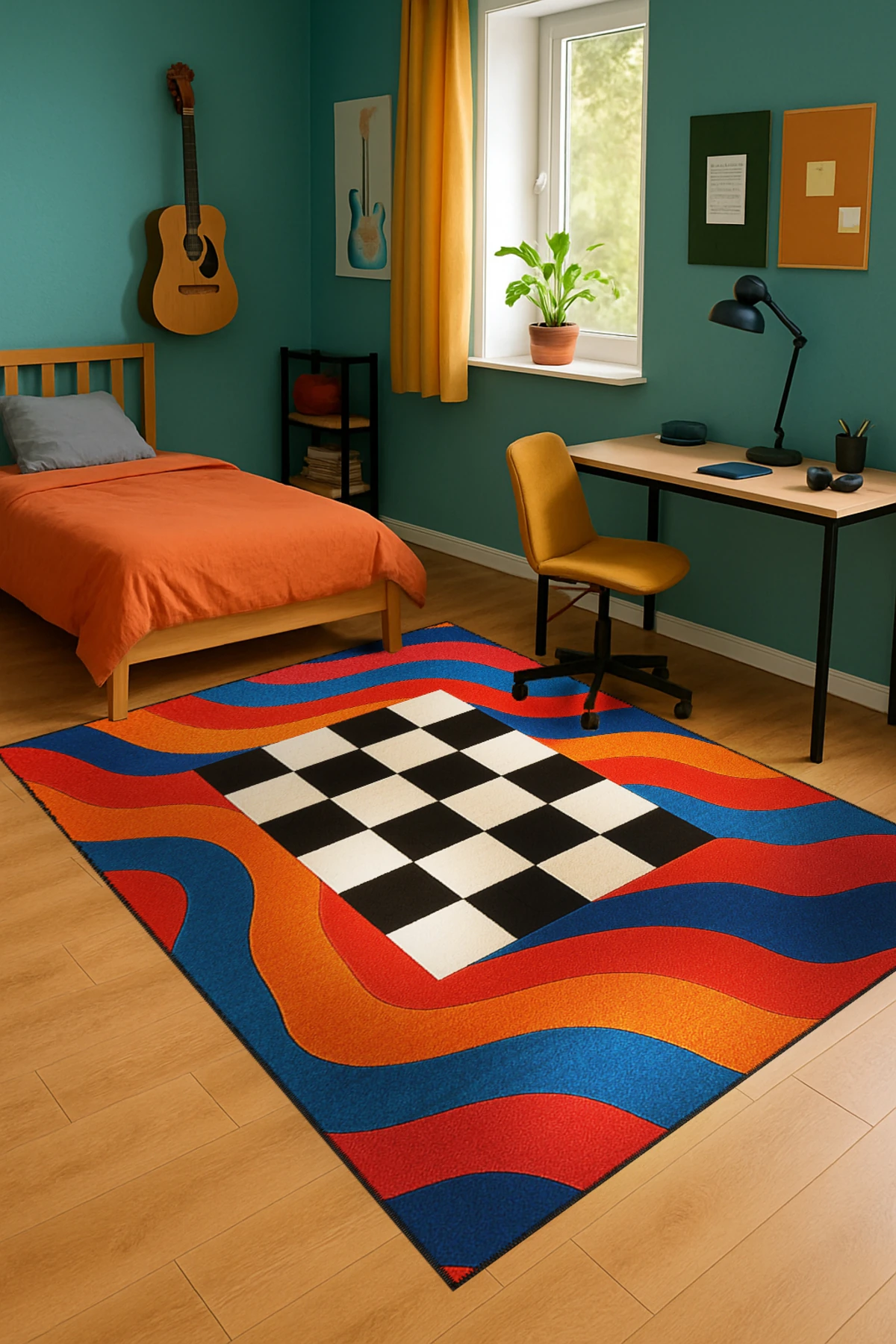 MOSSO Çiçek Motifli Desen Dokuma Taban Vintage Dekoratif Halımosso915