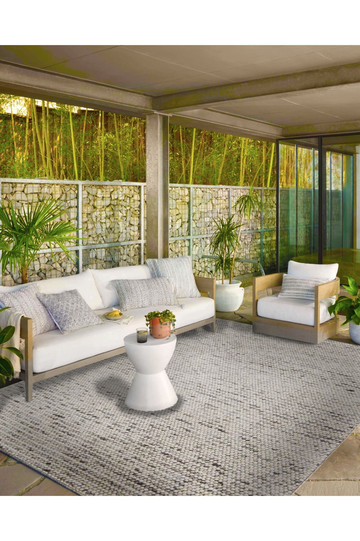 Gri Noktalı Dekoratif Halı ve Yıkanabilir Halı miravip9620