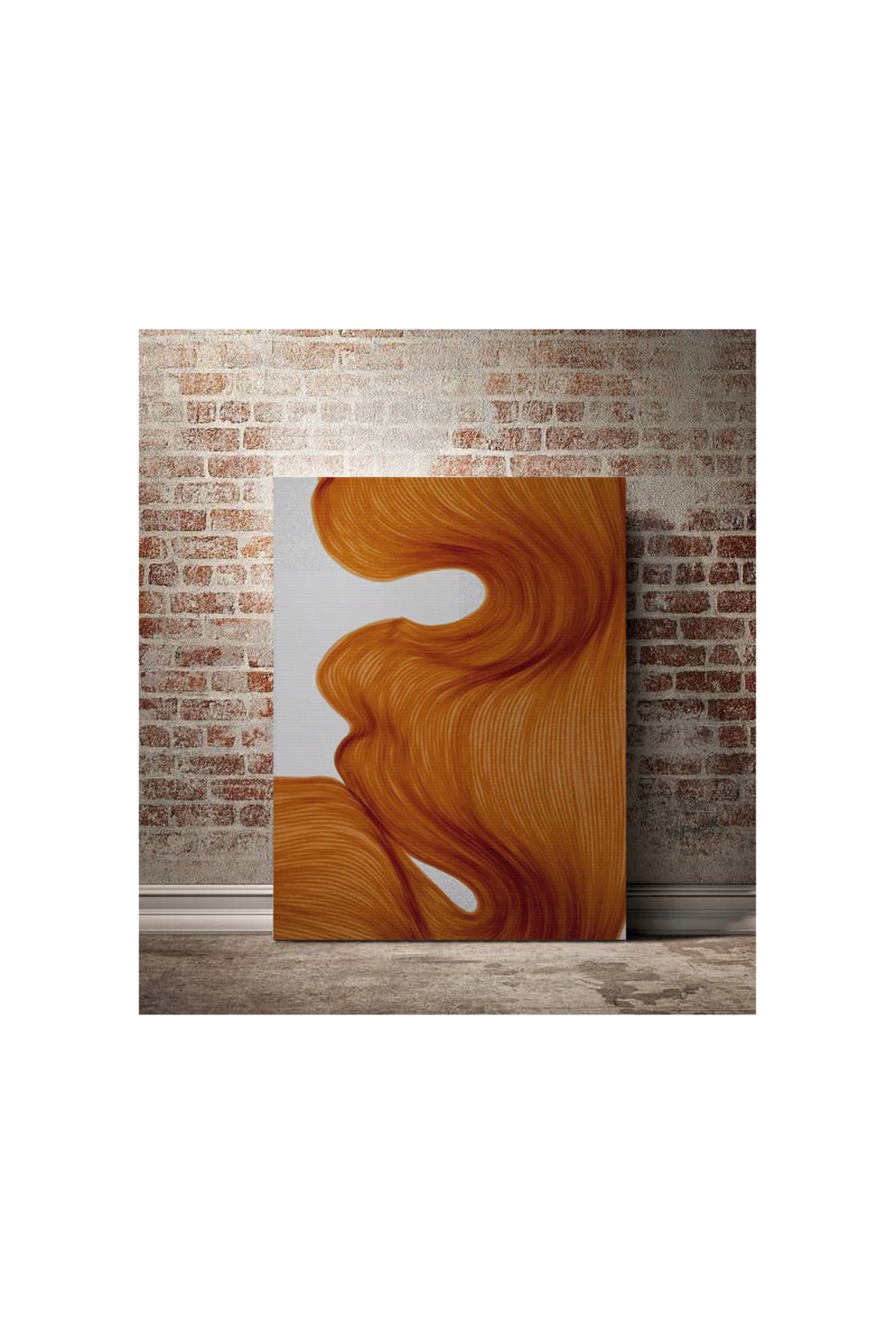 Kanvas Tablo Turuncu Boyalı Desenli Temalı Tablo