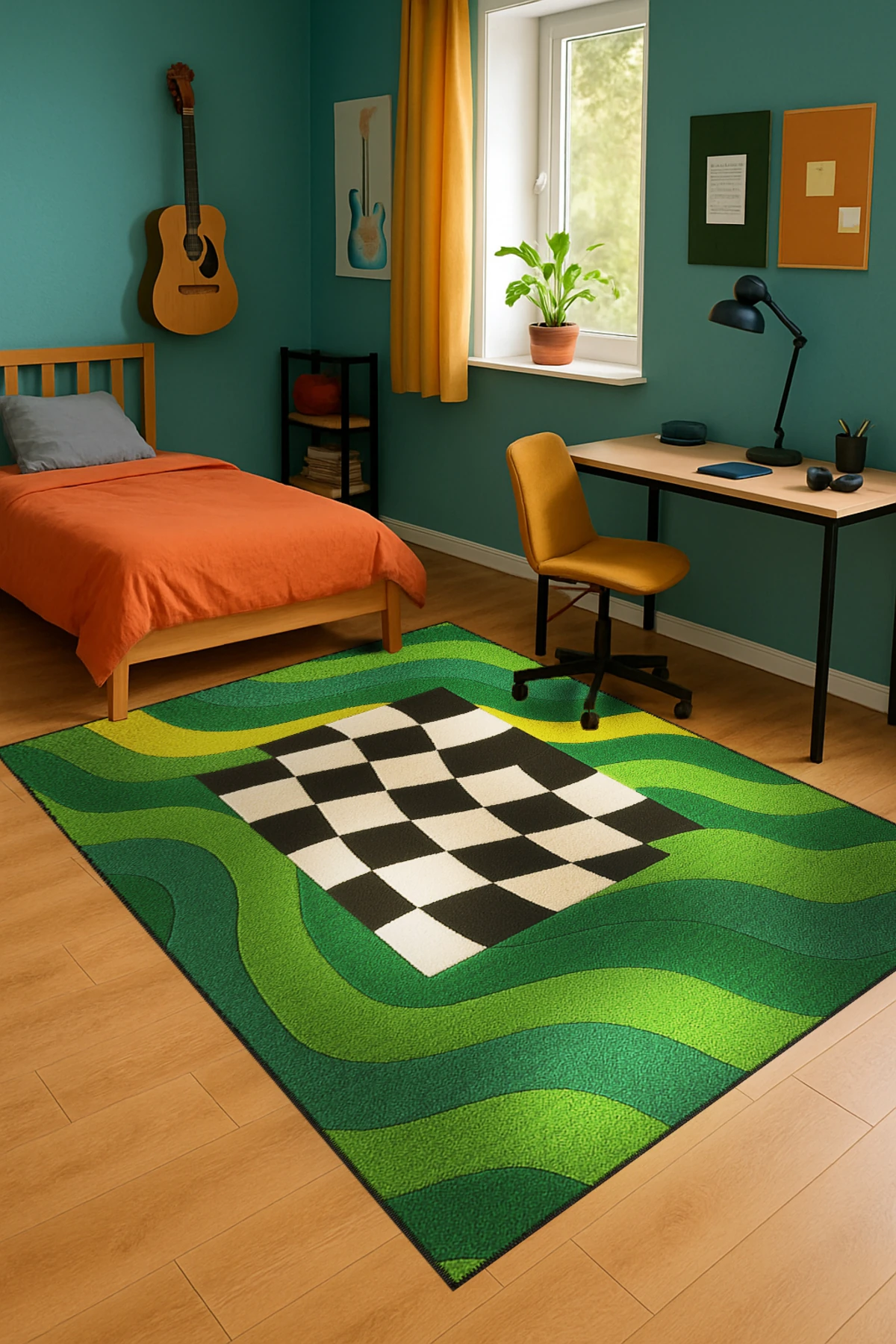 MOSSO Çiçek Motifli Desen Dokuma Taban Vintage Dekoratif Halımosso916