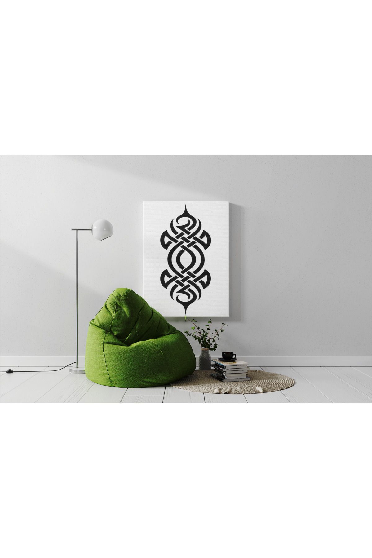 Kanvas Tablo Siyah Geoemtrik Desenli Temalı Tablo