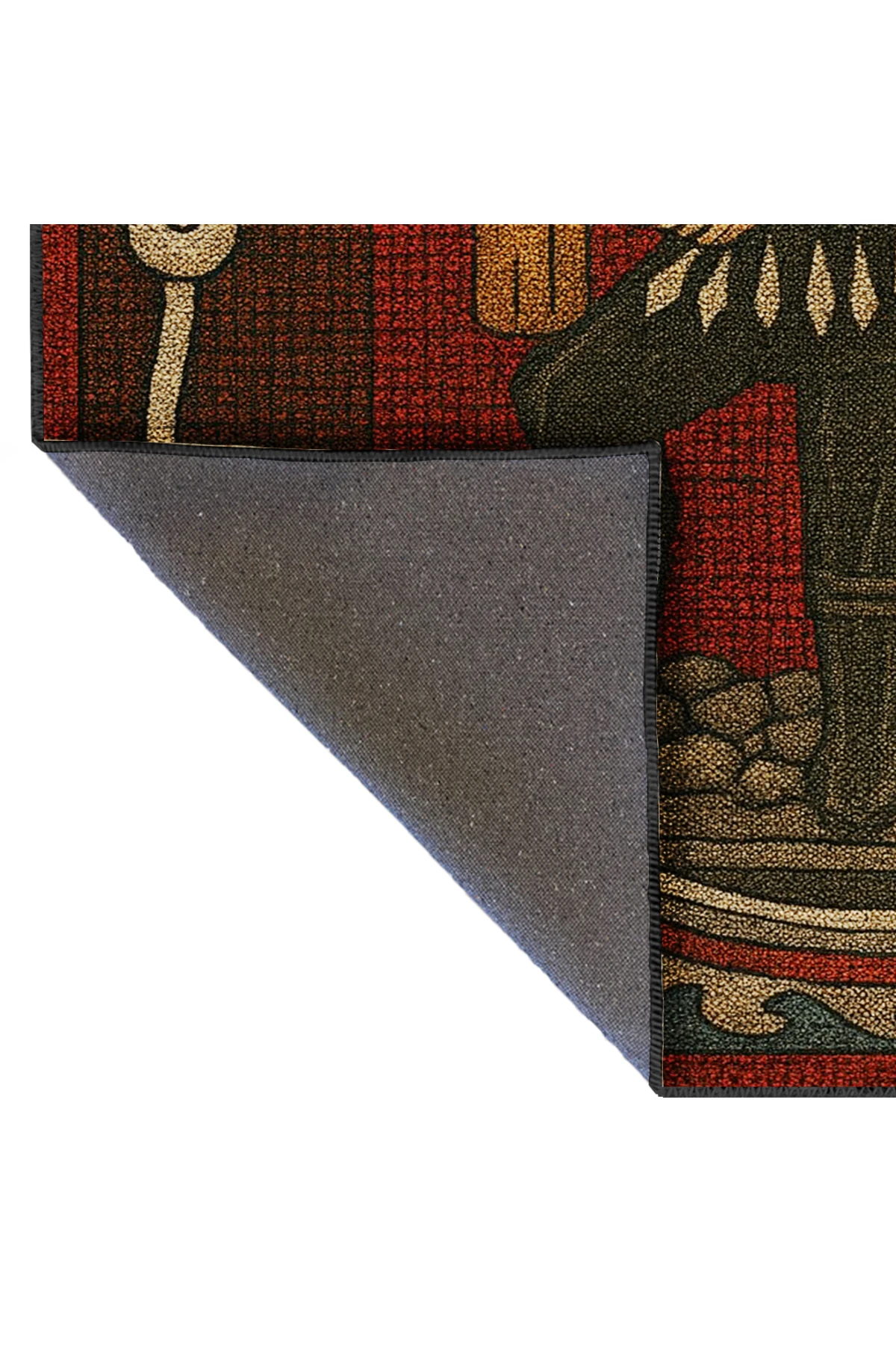 MOSSO Geleneksel Motif Şeritli Desen Dokuma Taban Vintage Dekoratif Halımosso980