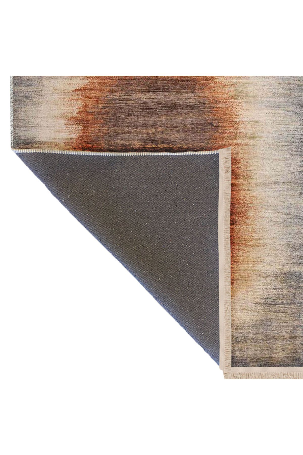 Güney Koleksiyonu Kahverengi Temalı Soyut Çizgili Klasik Desenli Vintage Dekoratif Halı 50