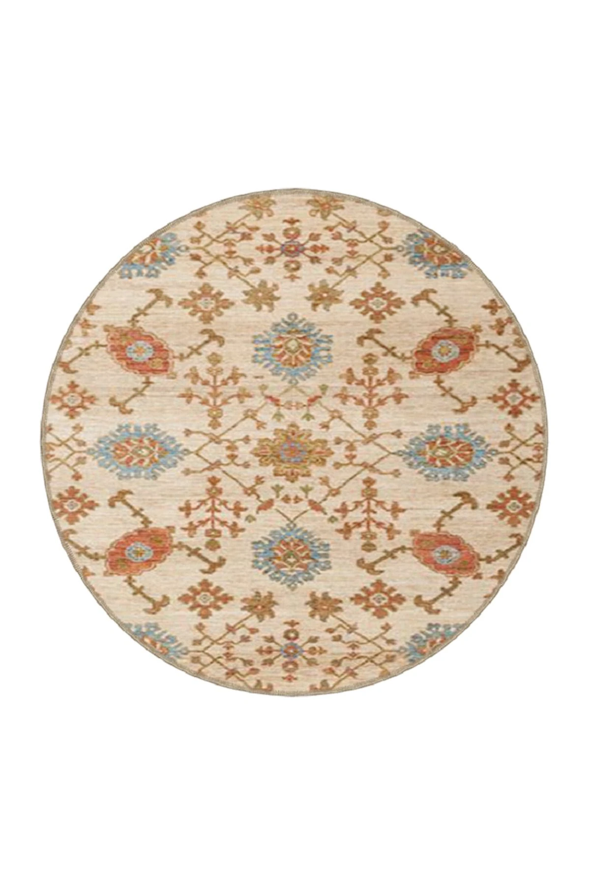 Kahverengi Tonlarda Geleneksel Gül Desenli Dokuma Taban ve Dekoratif Halı miravip69