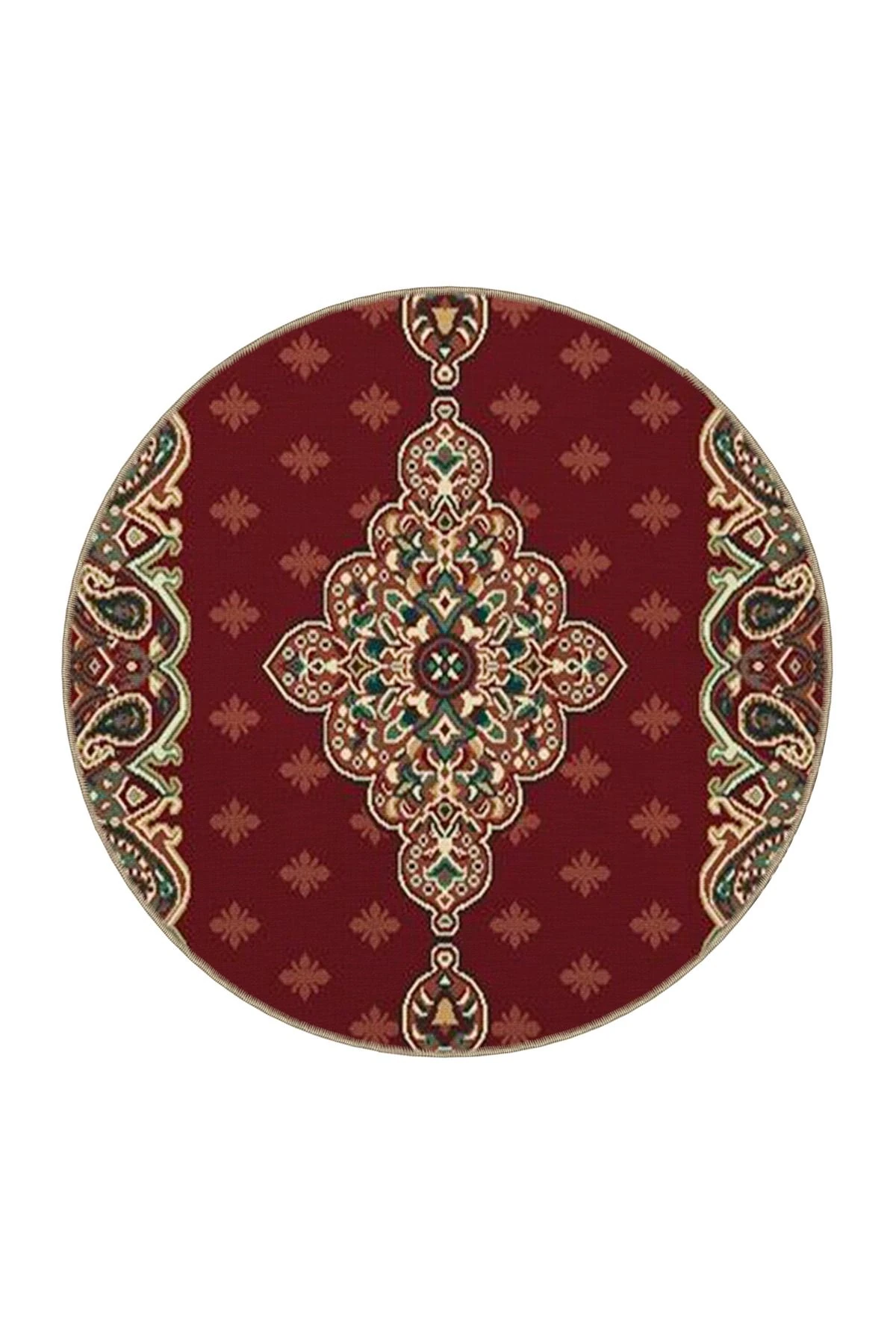 Etnik Desenli Bordo Dokuma Taban Halı 4288