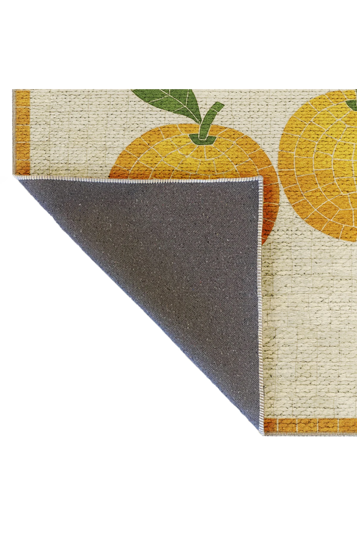 MOSSO Oranges Yazılı Desen Dokuma Taban Vintage Dekoratif Halımosso991
