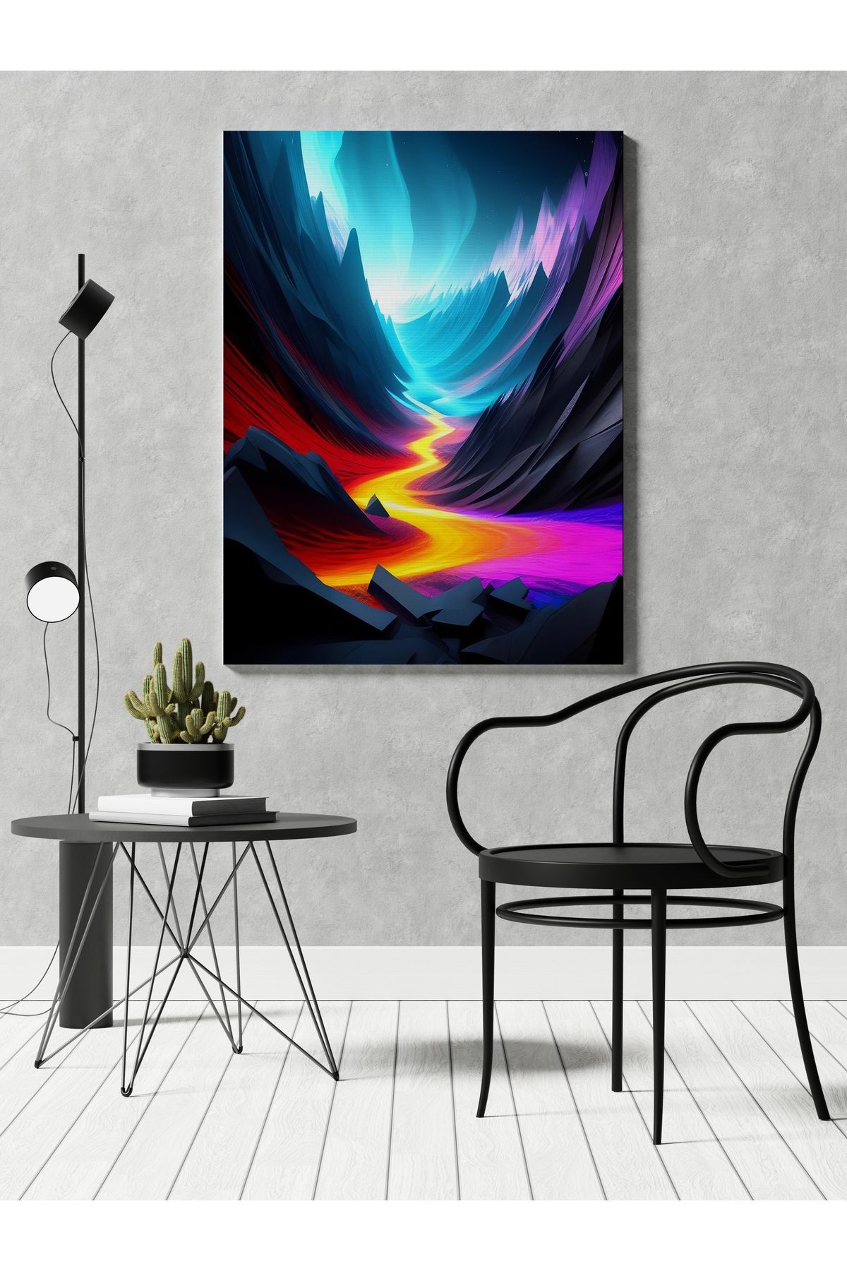 Kanvas Tablo Mixed Color Vadi Desenli Modern Tablo