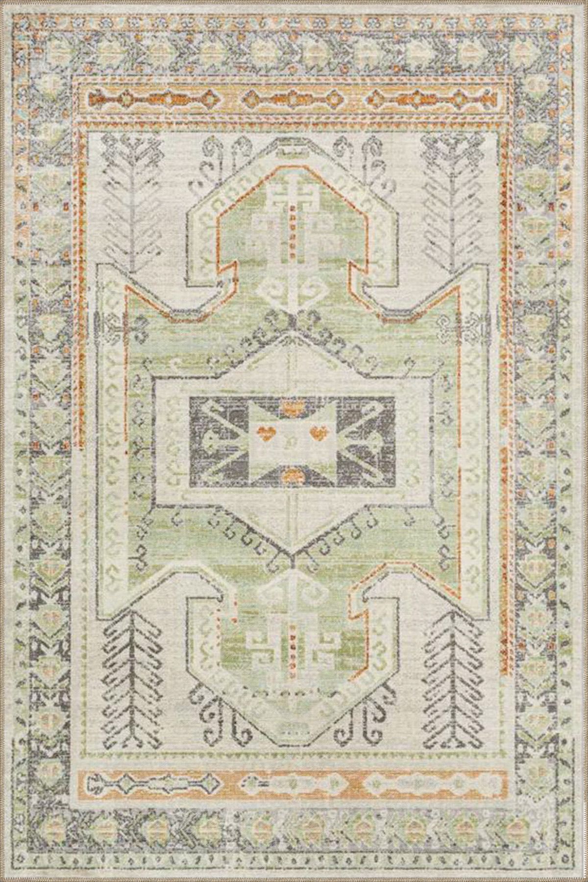 Modern Kahverengi Çerçeveli Desenli Dokuma Taban Yıkanabilir Halı miravip8366