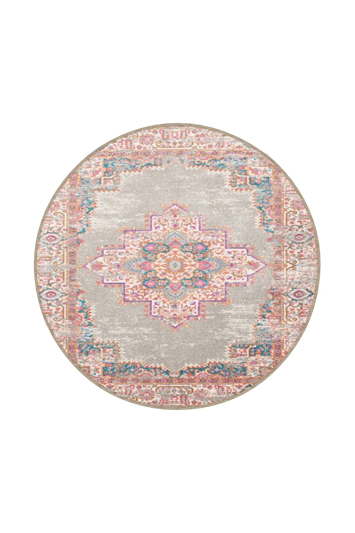 Kırmızı Krem Tonlarda Geometrik Dokuma Taban ve Dekoratif Halı miravip609