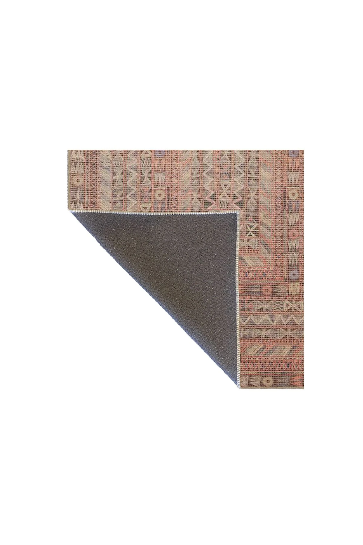 Kahverengi Geometrik Desenli Dokuma Taban Halı miravip346