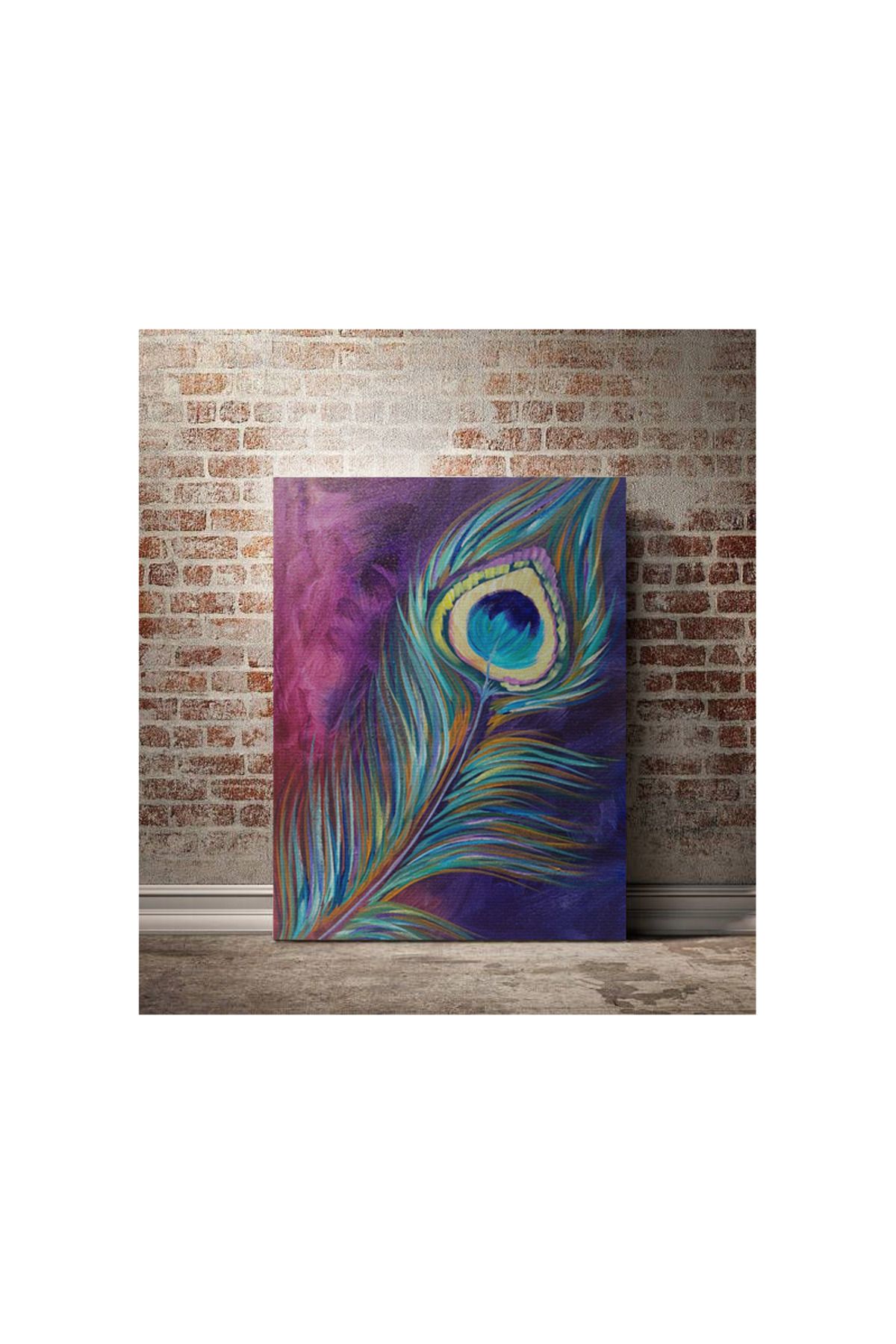 Kanvas Tablo Tavus Tüyü Desenli Temalı Tablo