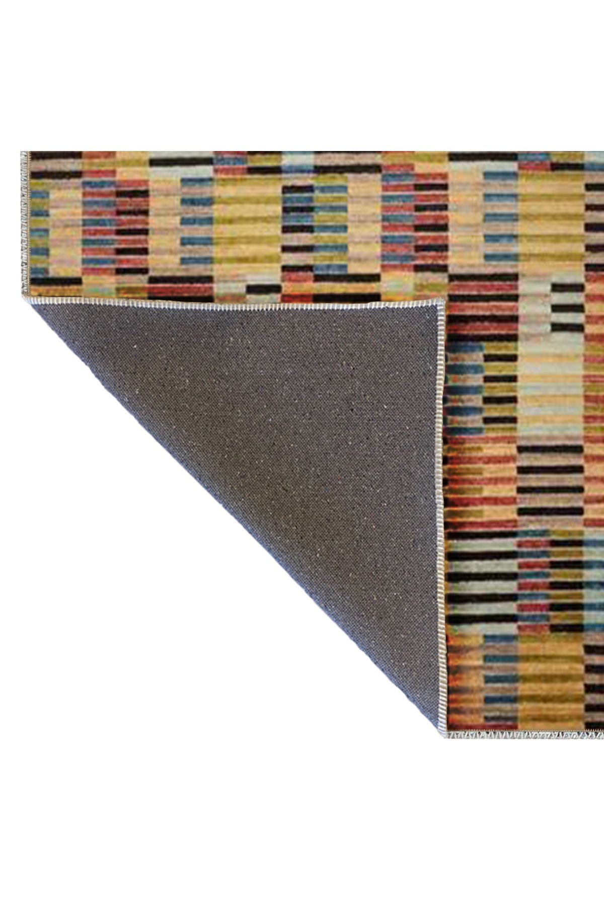 Ametist Serisi Çok Renkli Patchwork Detaylı Desen Dokuma Taban Modern Dekoratif Halı ametist50