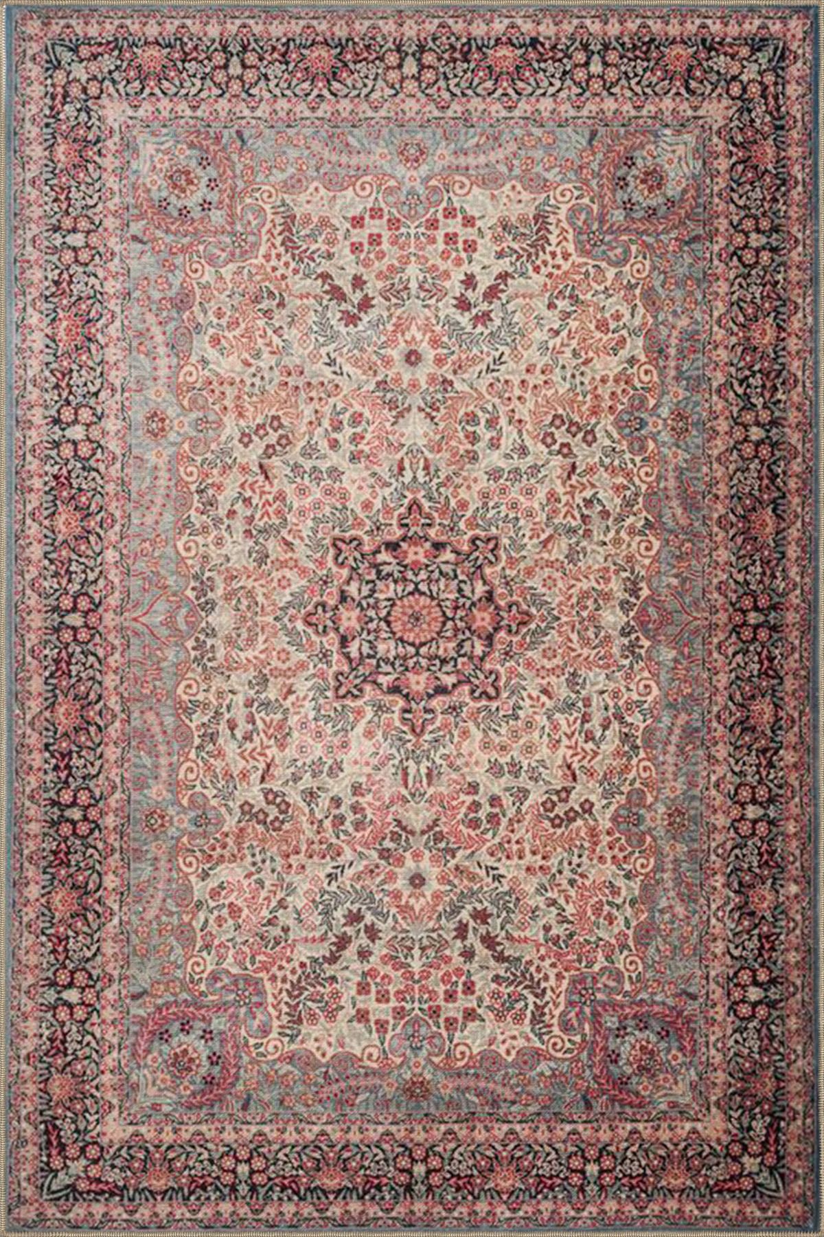 Kırmızı Modern Geometrik Baklava Desenli Dokuma Taban ve Dekoratif Halı miravip98