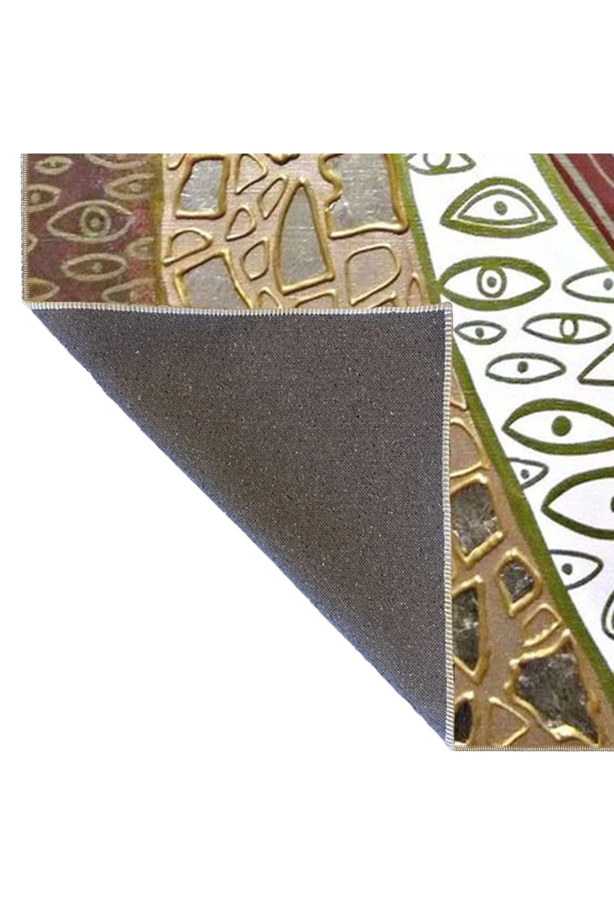 Kahverengi Modern Çok Renkli Etnik Desenli Dekoratif Yıkanabilir Halı miravip8489