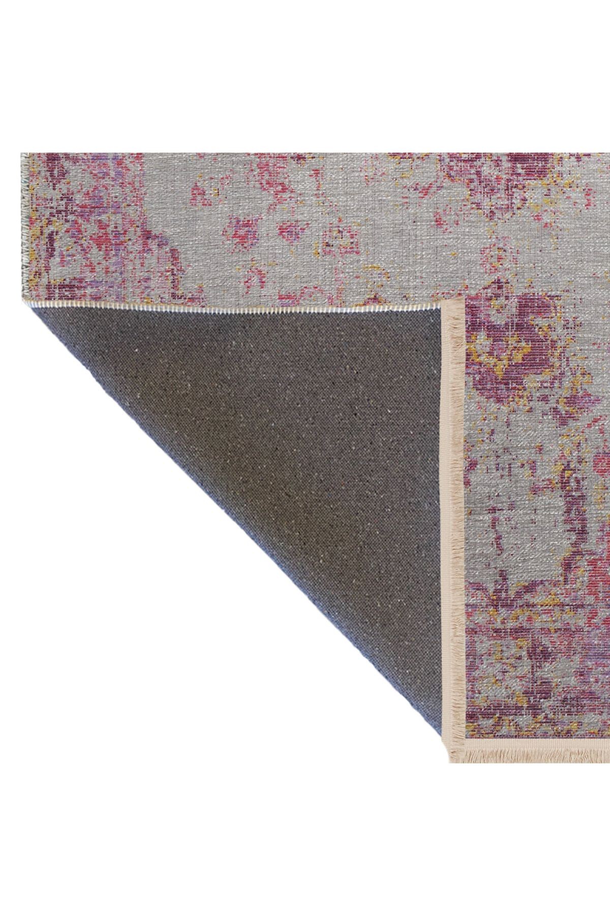 Pembe Temalı Geleneksel Motif Desenli Kreatif Vintage Dekoratif Halı 2773