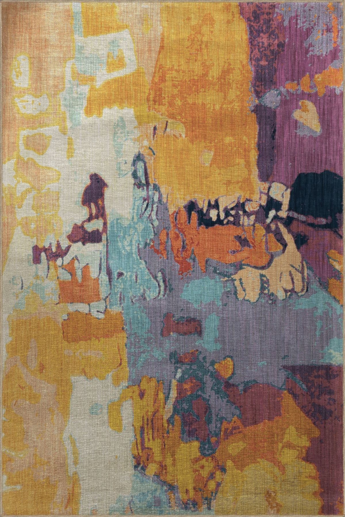 Çok Renkli Soyut Desenli Kreatif Modern Dekoratif Halı 2848