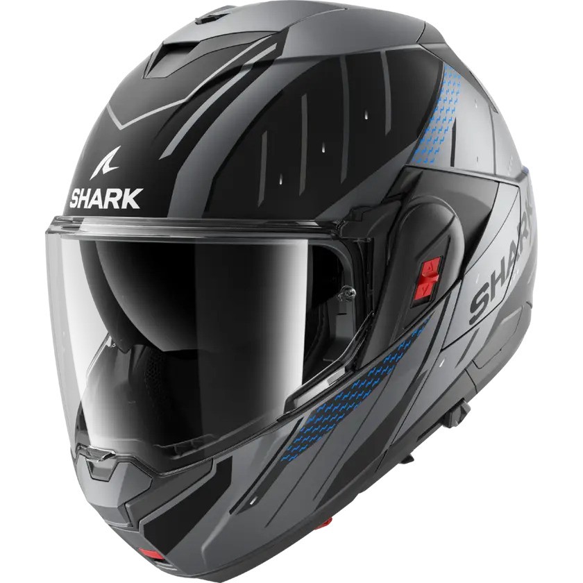 SHARK OXO RYDGER GRİ MAVİ ÇENE AÇILIR KASK