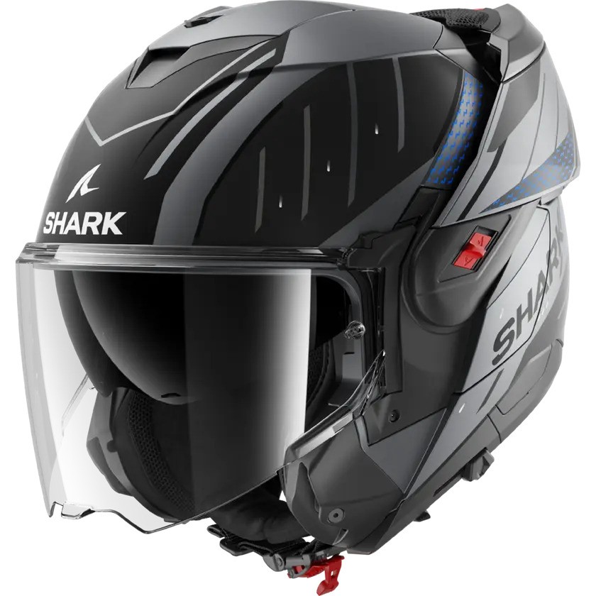 SHARK OXO RYDGER GRİ MAVİ ÇENE AÇILIR KASK