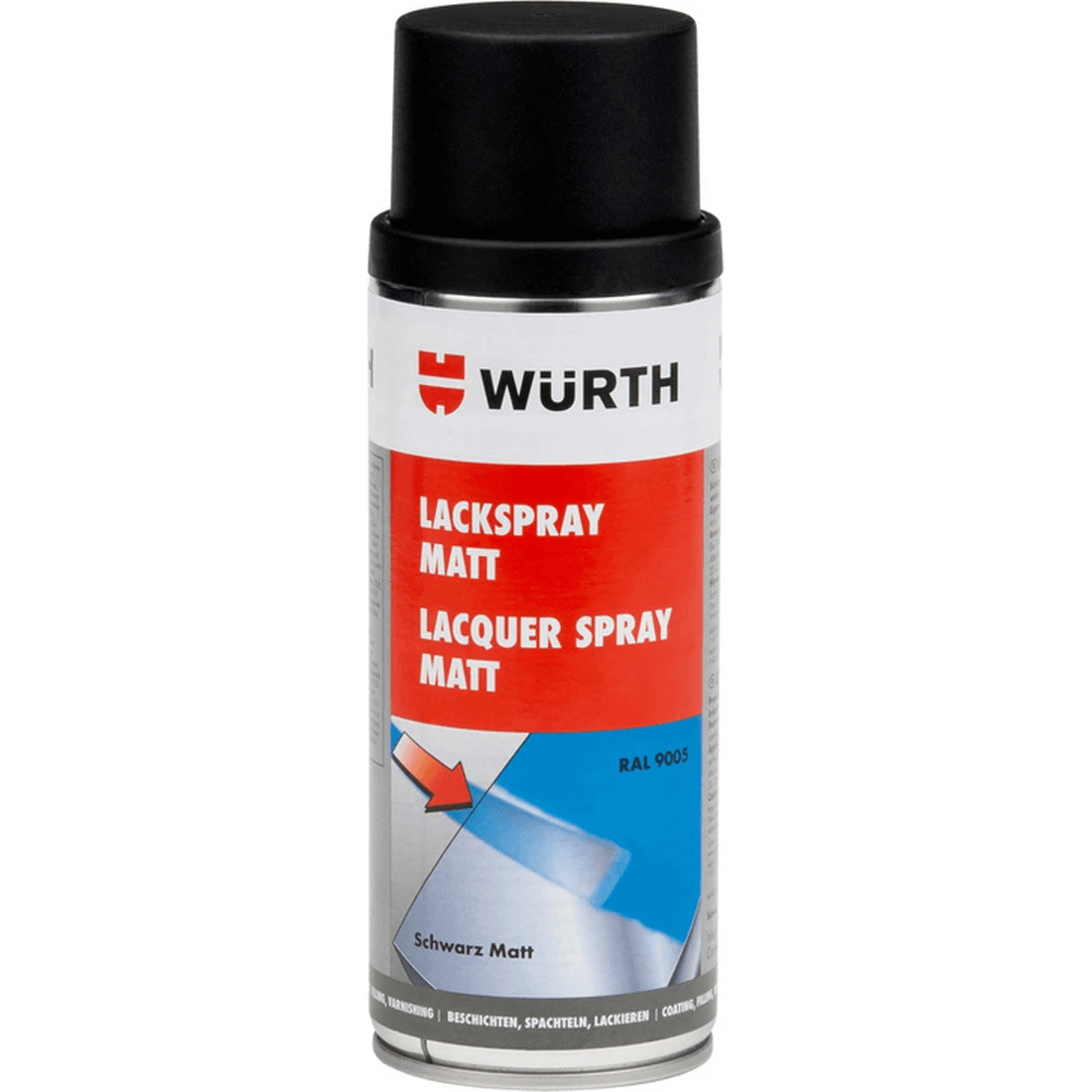 WÜRTH 400 ML TAMPON BOYA MAT SİYAH SPREY