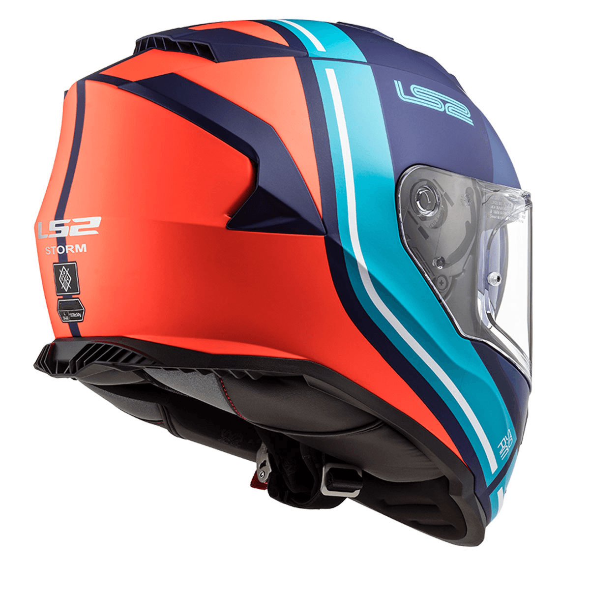 LS2 STORM 2 SLANT MAVİ TURUNCU KAPALI KASK