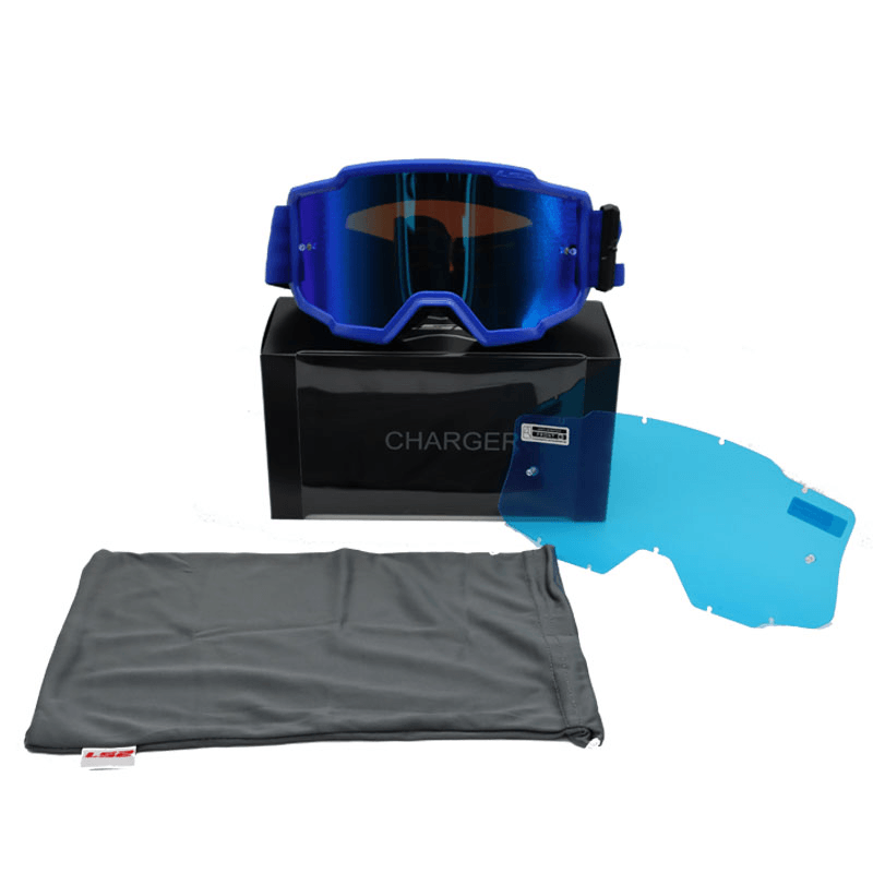 LS2 CHARGER GOGGLES MAVİ MOTOKROS GÖZLÜĞÜ