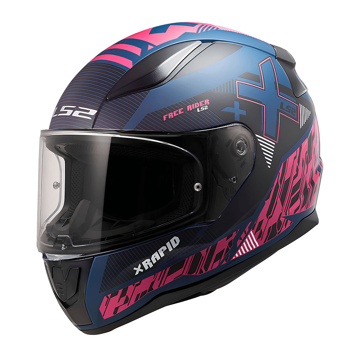 LS2 FF353 RAPID 2 XTREET PEMBE MAVİ KAPALI KASK