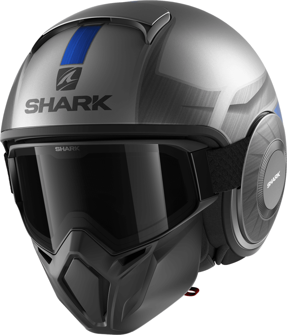 SHARK STREET DRAK TRIBUTE RM MAVİ GRİ MAT YARIM KASK