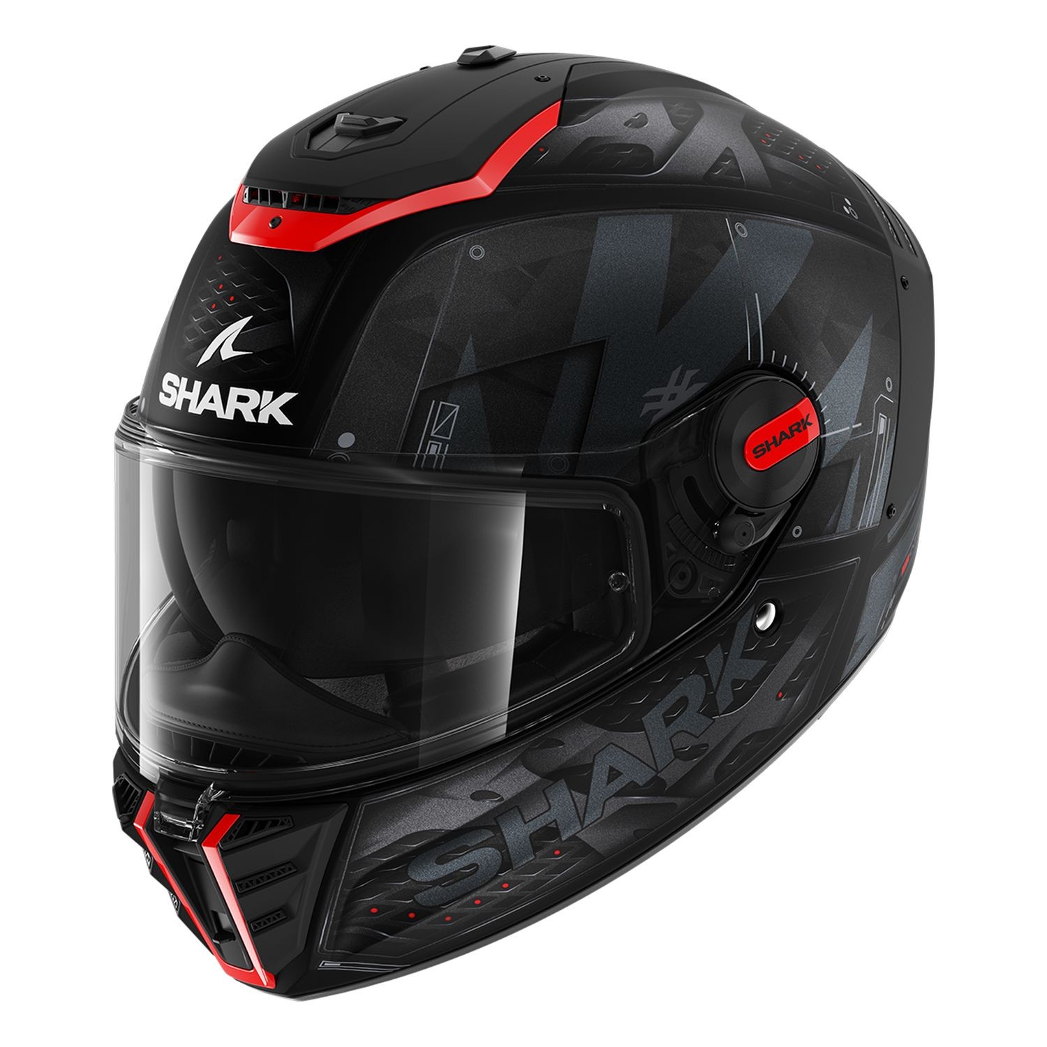 SHARK SPARTAN RS STINGREY GRİ KIRMIZI KAPALI KASK