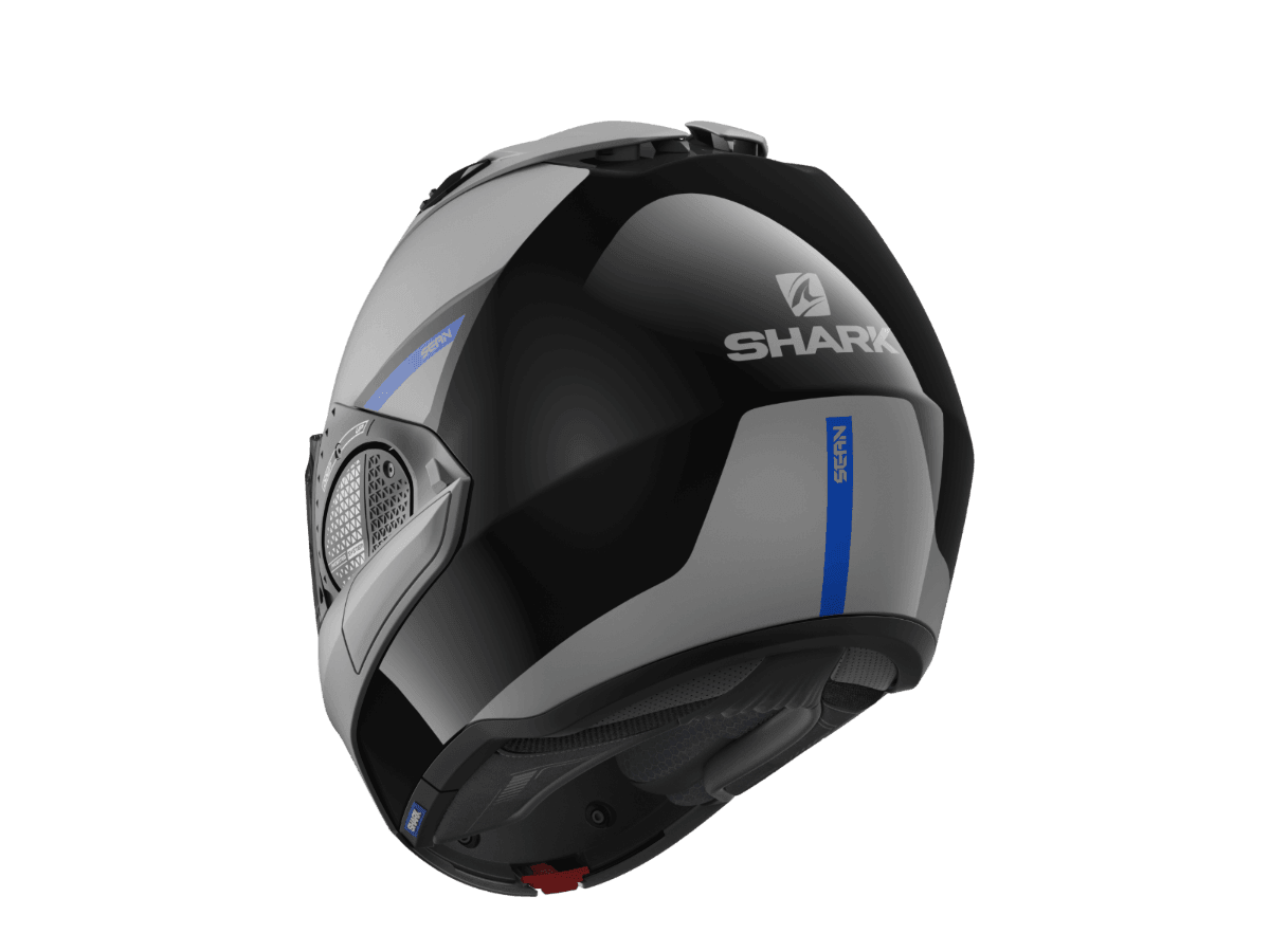 SHARK EVO GT SEAN MAT GRİ MAVİ ÇENE AÇILIR KASK