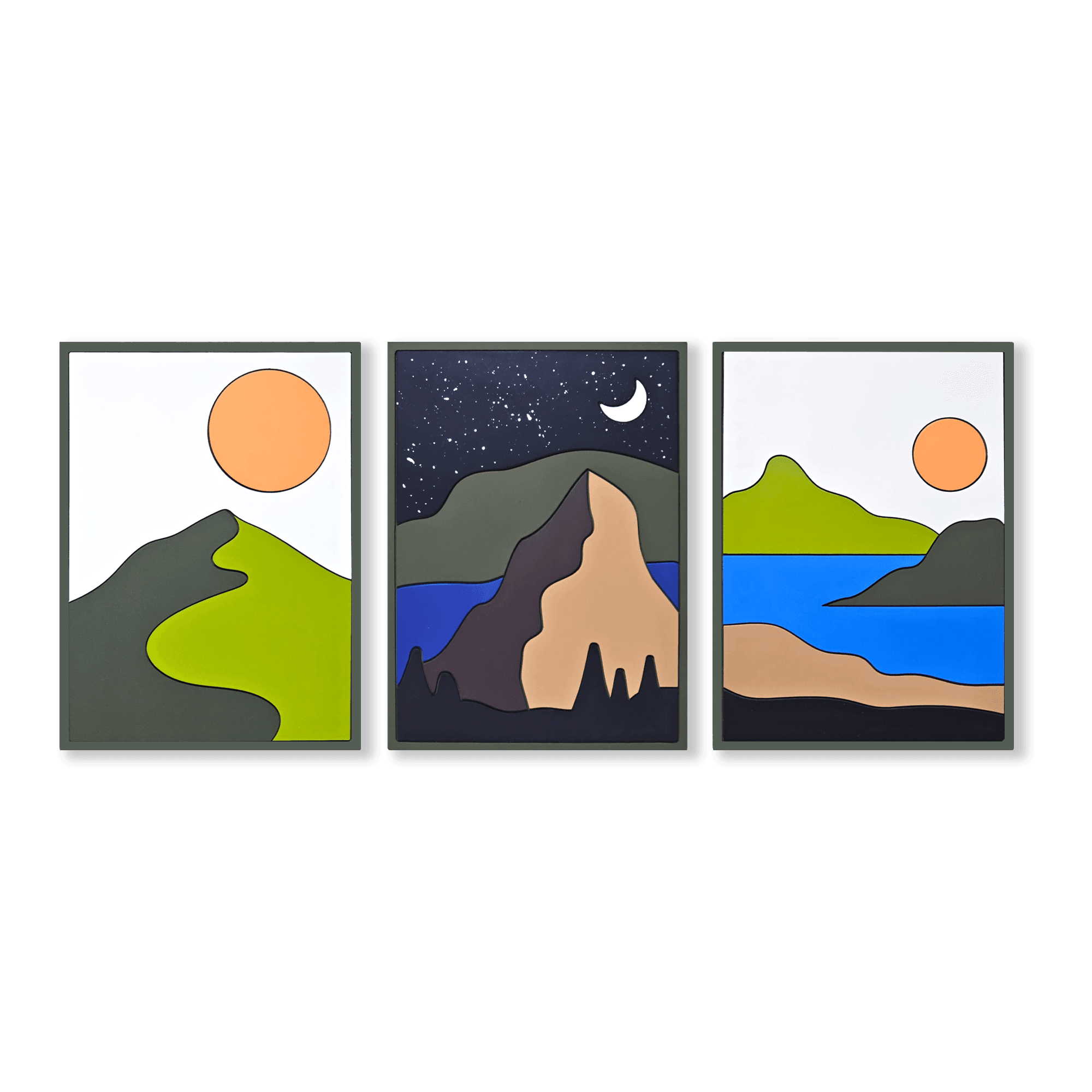 Abstract Mountain Set (set of 3)