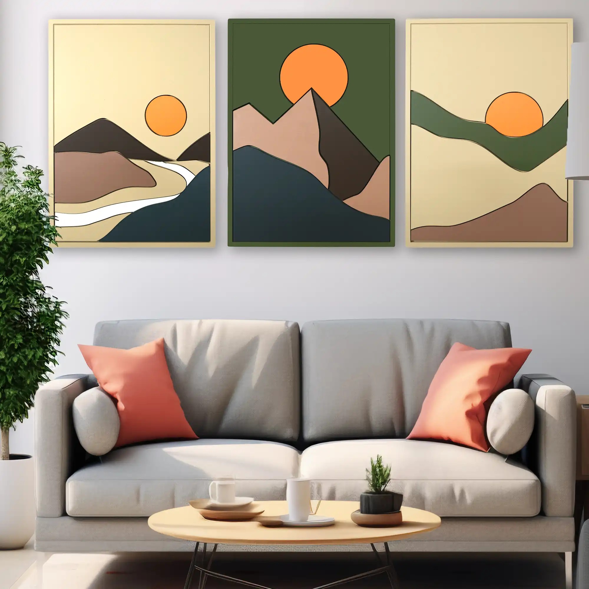 Abstract Mountain Set (set of 3)