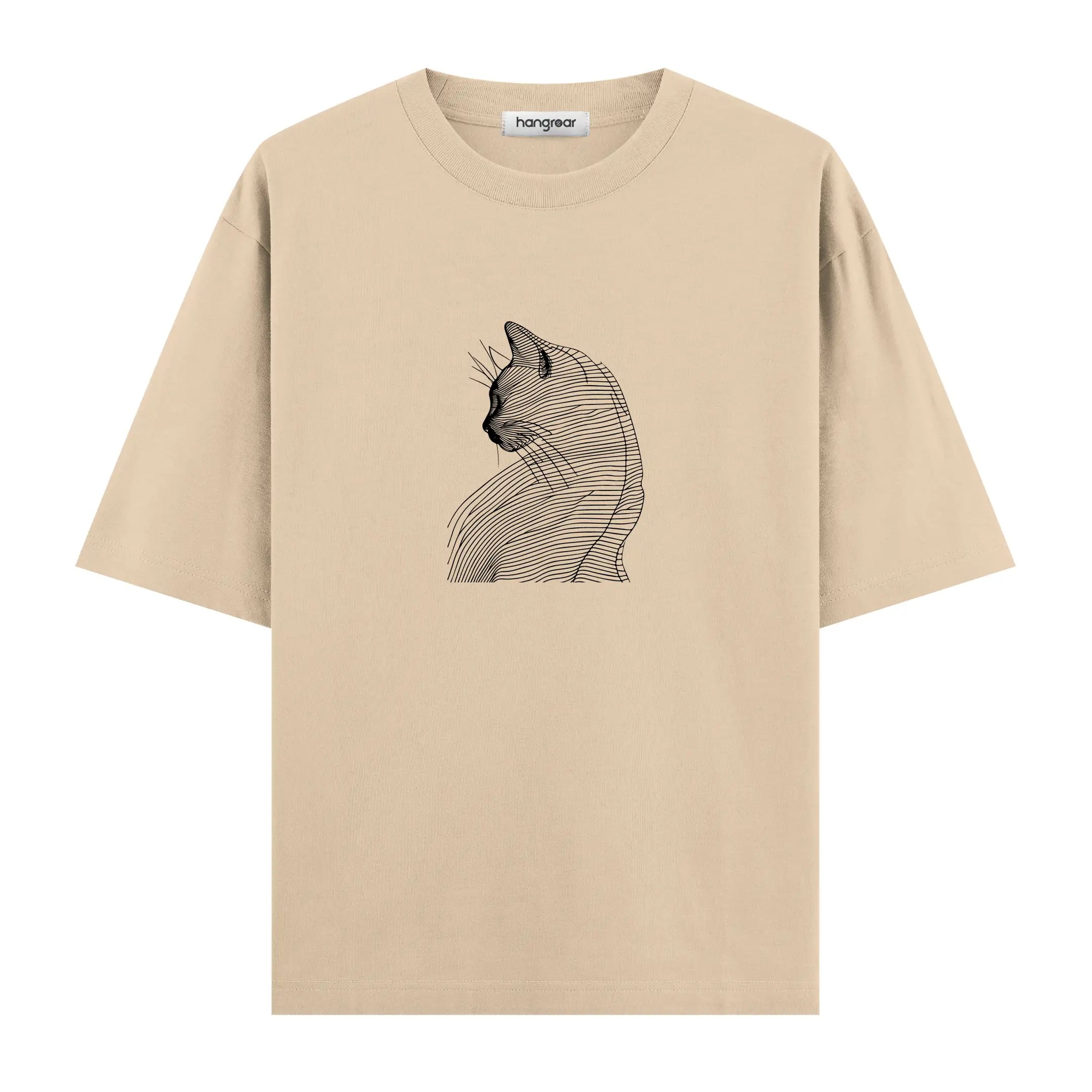 Cat Line - Oversize Tişört