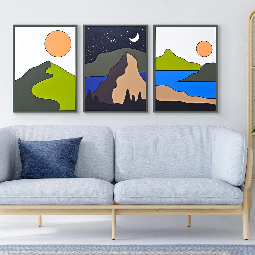 Abstract Mountain Set (set of 3)