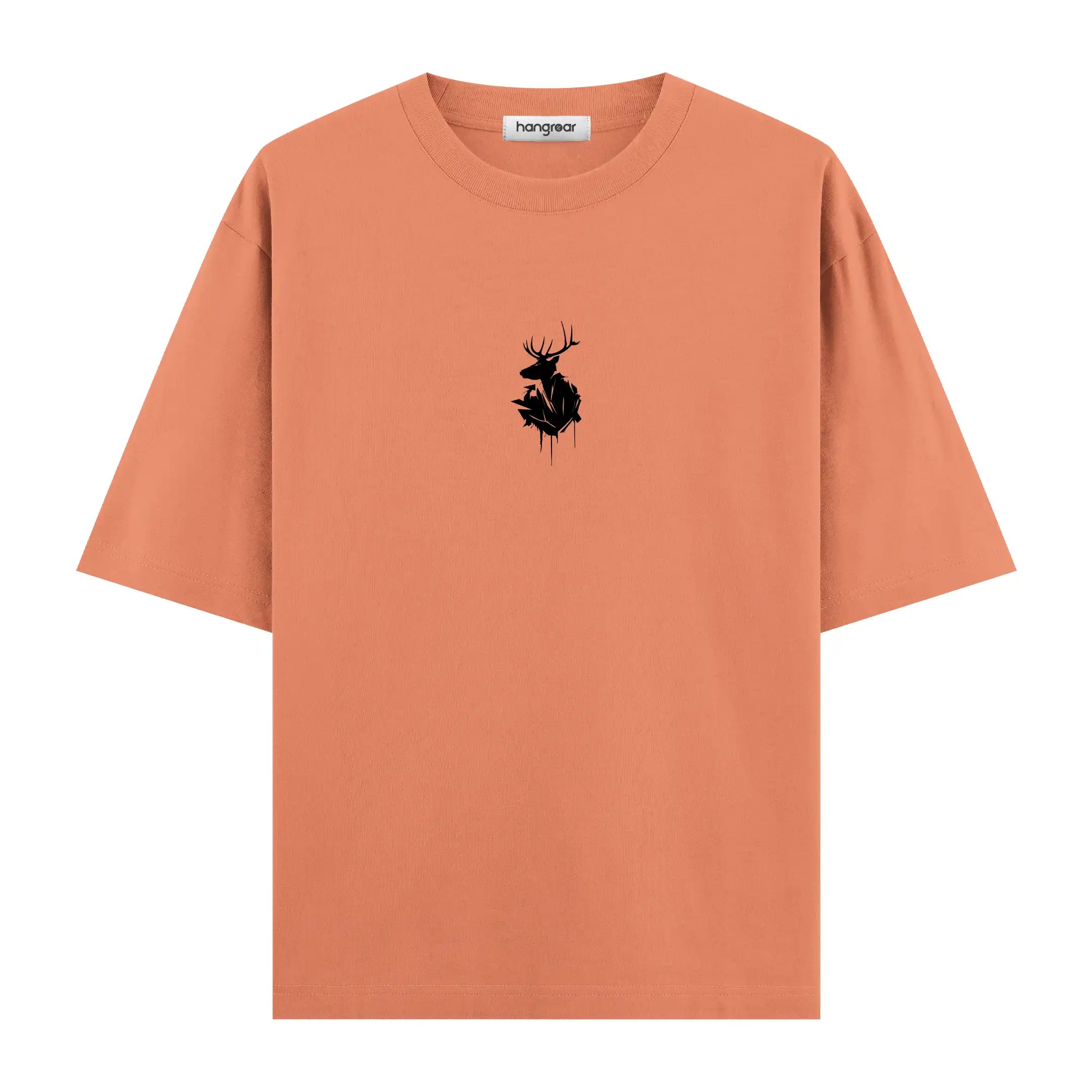 Dark Minimal Deer - Oversize Tişört
