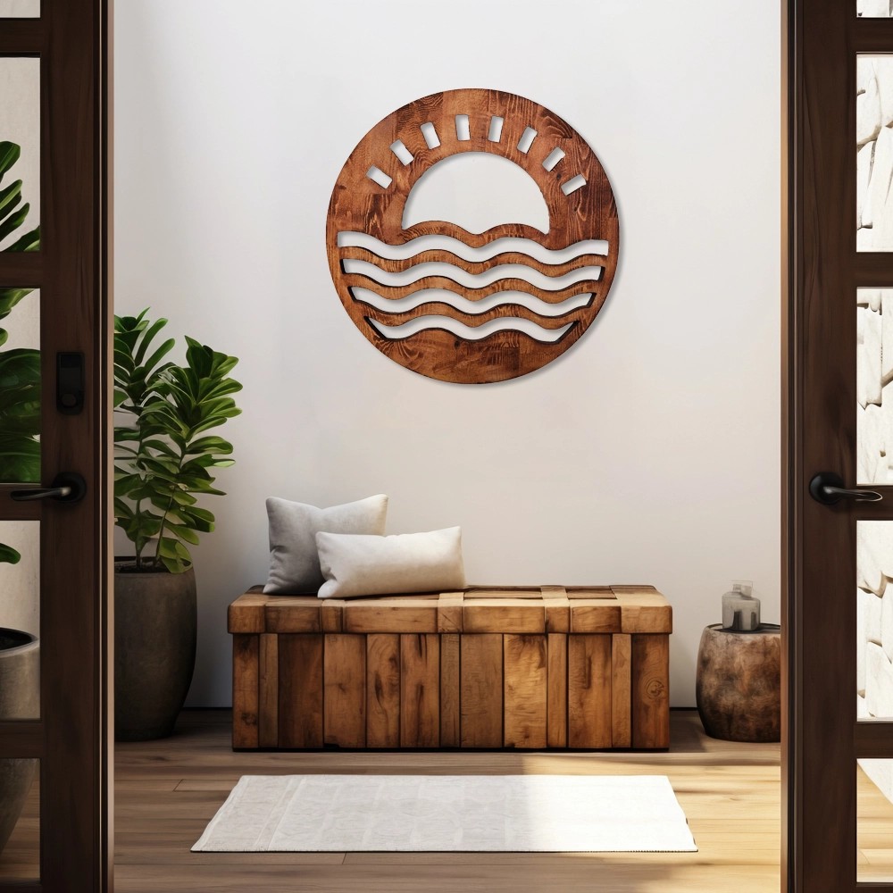 Rustic Sun & Wave Wall Art