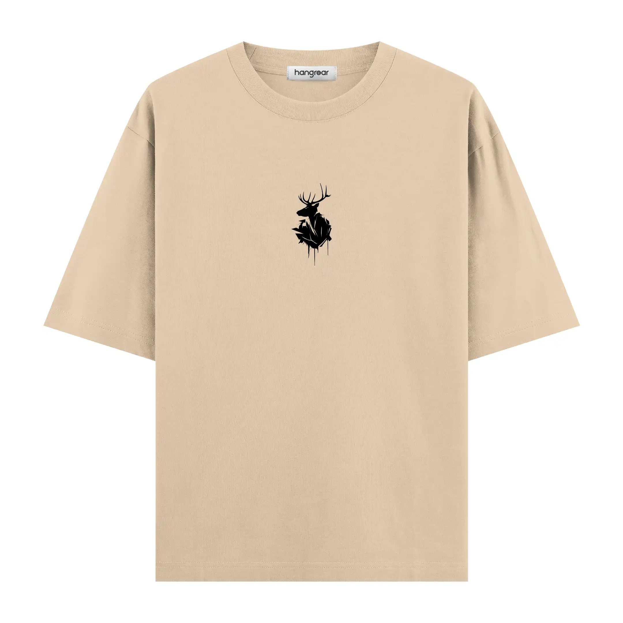 Dark Minimal Deer - Oversize Tişört