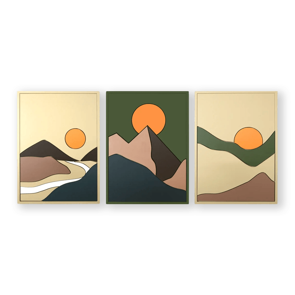 Abstract Mountain Set (3'lü set)