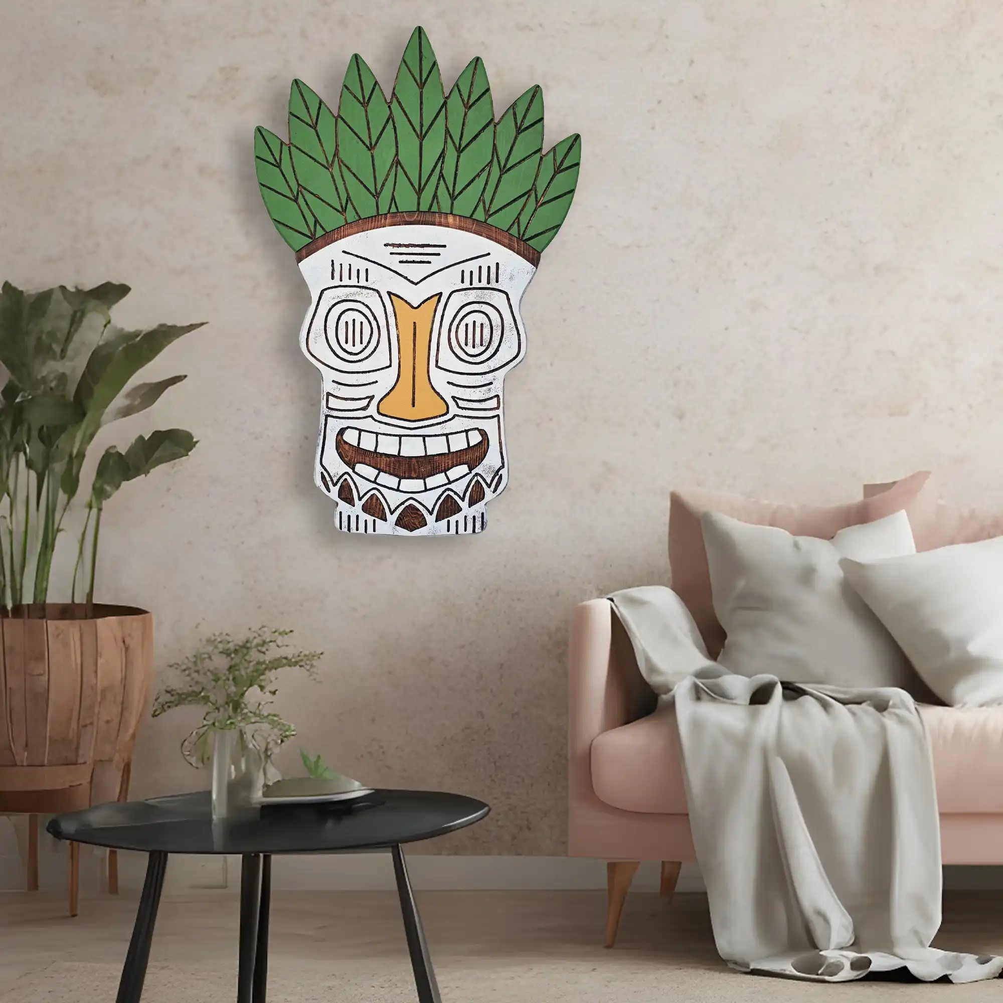 Smiling Tiki Mask Wall Art