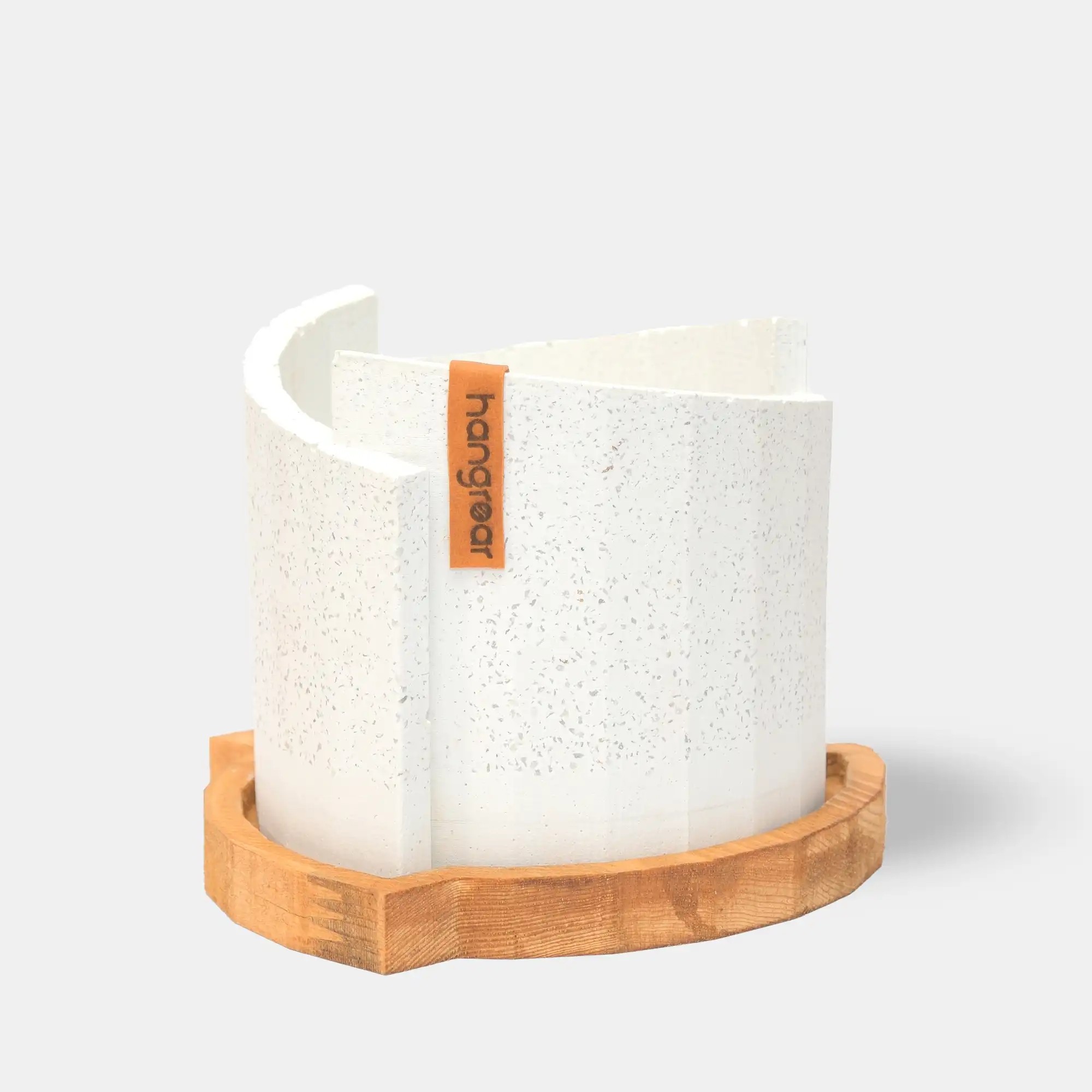 Abstract Flower Pot - White