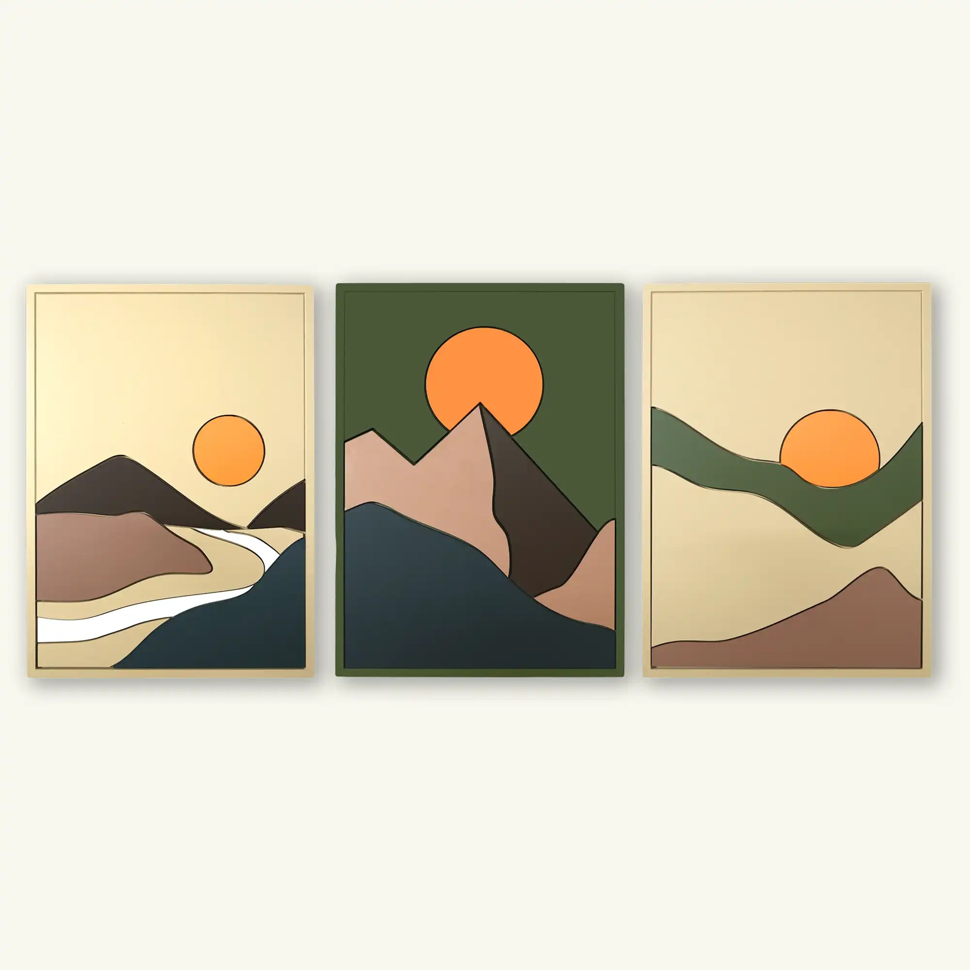 Abstract Mountain Set (3'lü set)