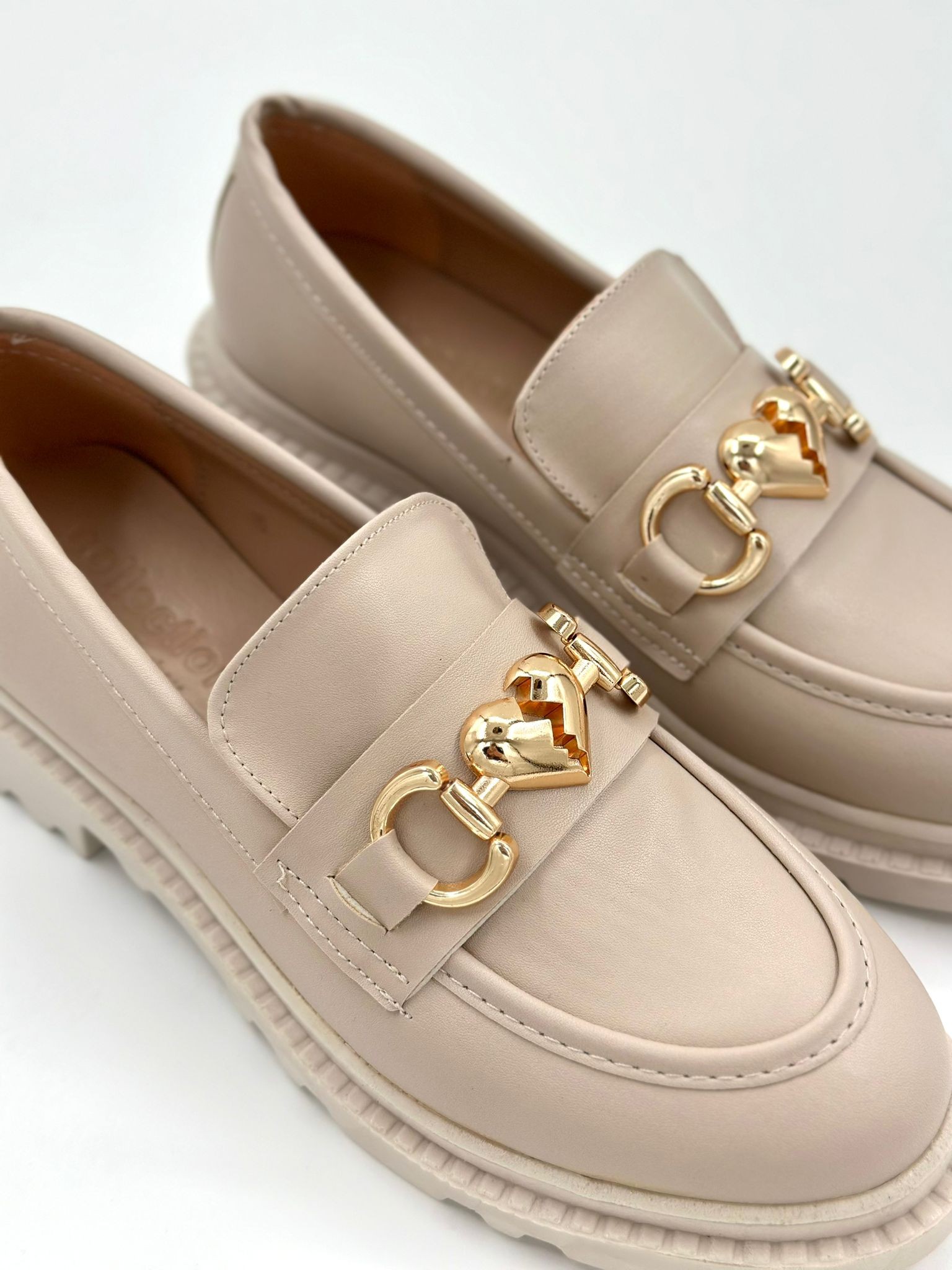 KIRIK KALP GOLD TOKALI LOAFER KOD 8290 - Bej