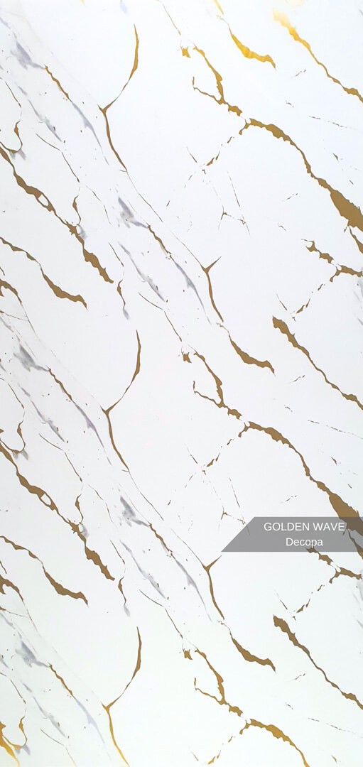 Golden Wave Mermer Desenli Pvc Duvar Paneli 122x244 cm 