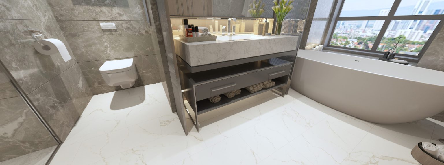 30x122 SPC Zemin Kaplama Carrara Marmor