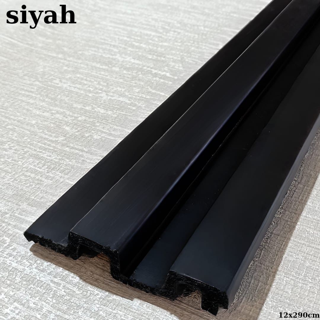 Siyah 12 cm MDF Duvar Kaplama Lambri Profil Paneli