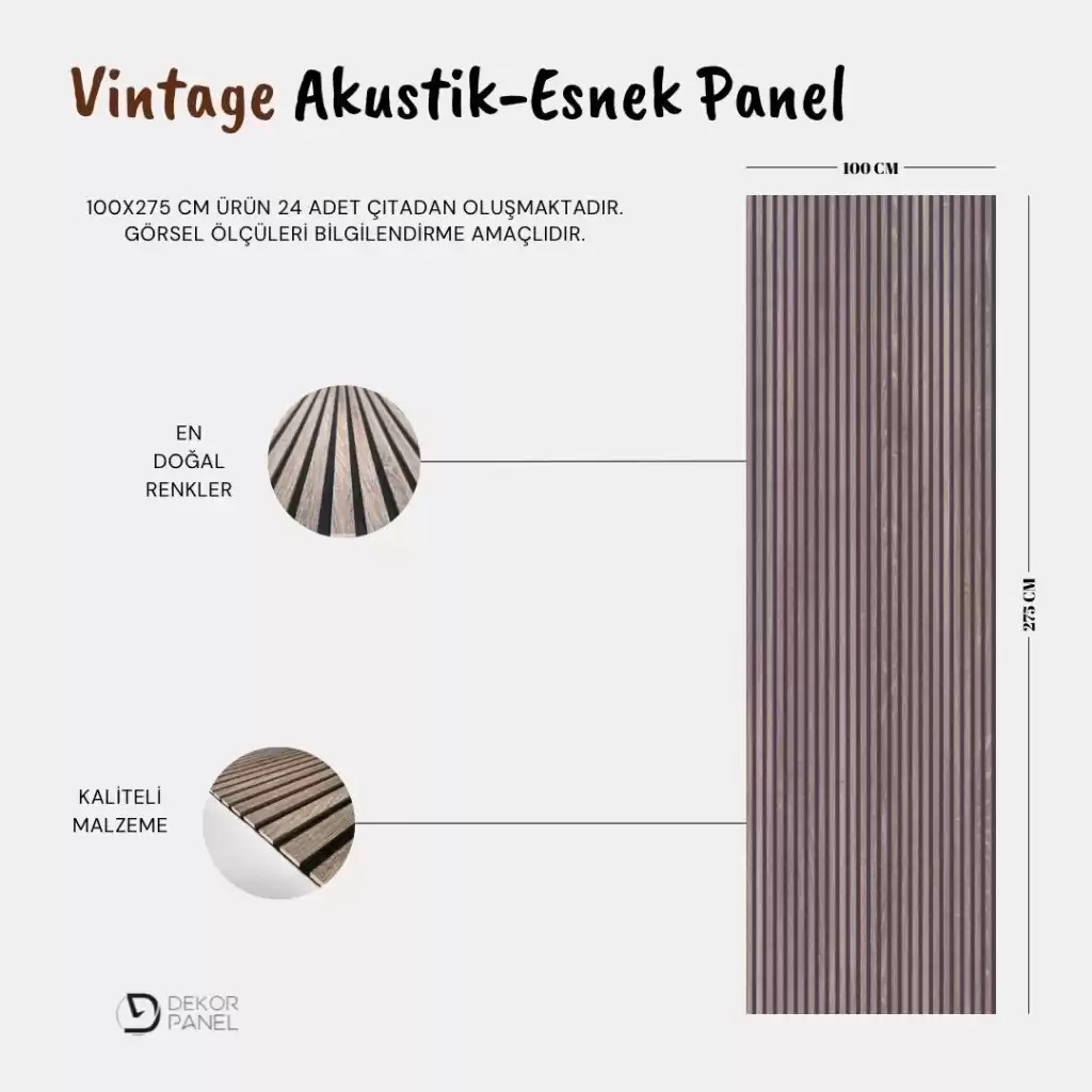 Vintage Keçeli Slim Panel