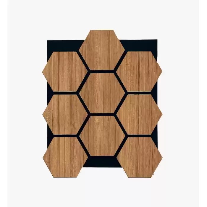 HEXAGON - ALTIGEN AKUSTİK DUVAR PANELİ TEAK