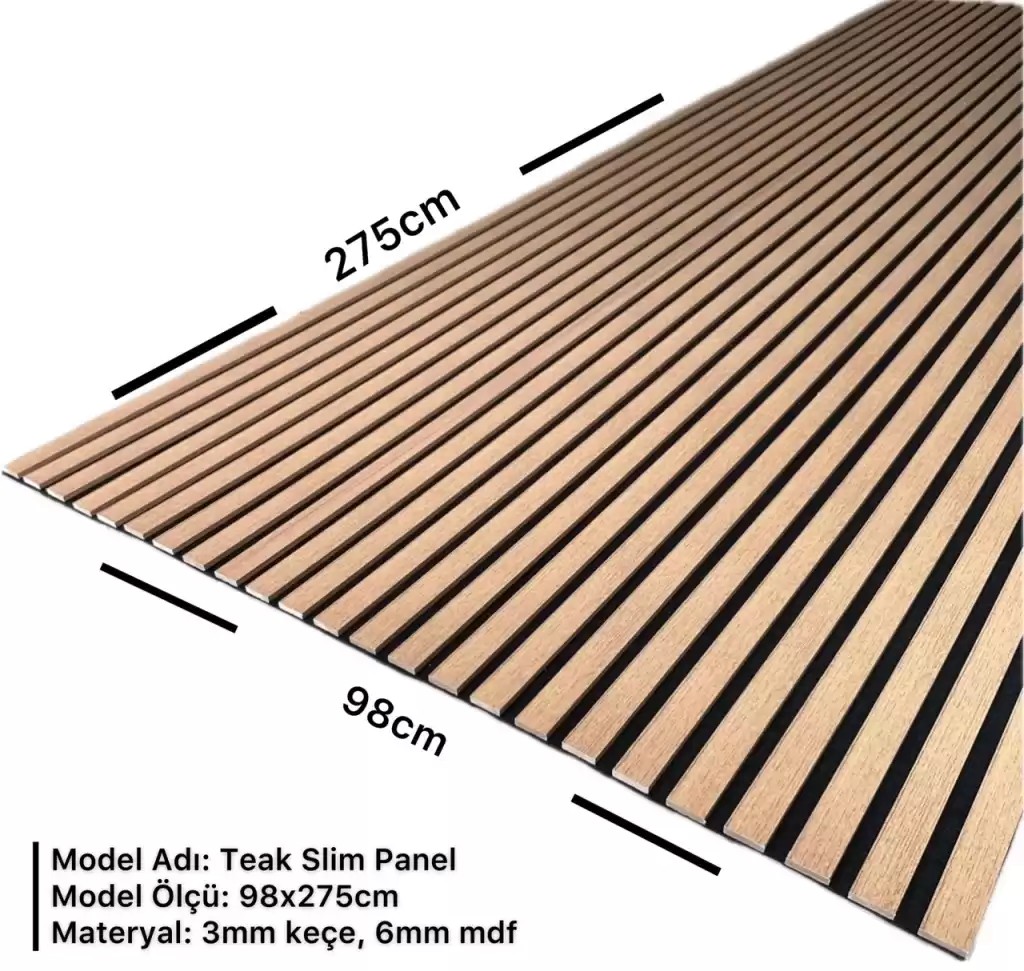 Teak Keçeli Slim Panel