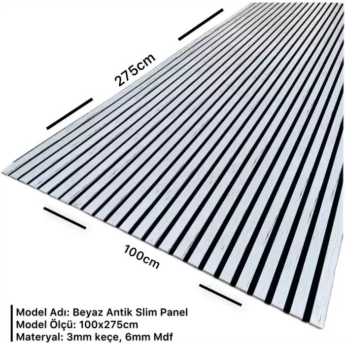 Beyaz Keçeli Slim Panel