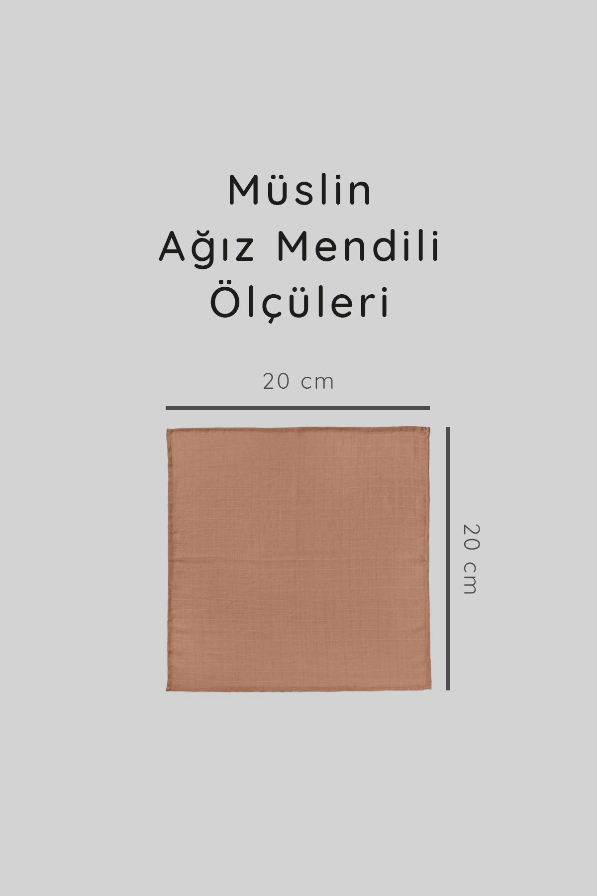 6'lı Müslin Ağız Mendili, Ter Bezi Çift Kat Dikimli - Zt0011