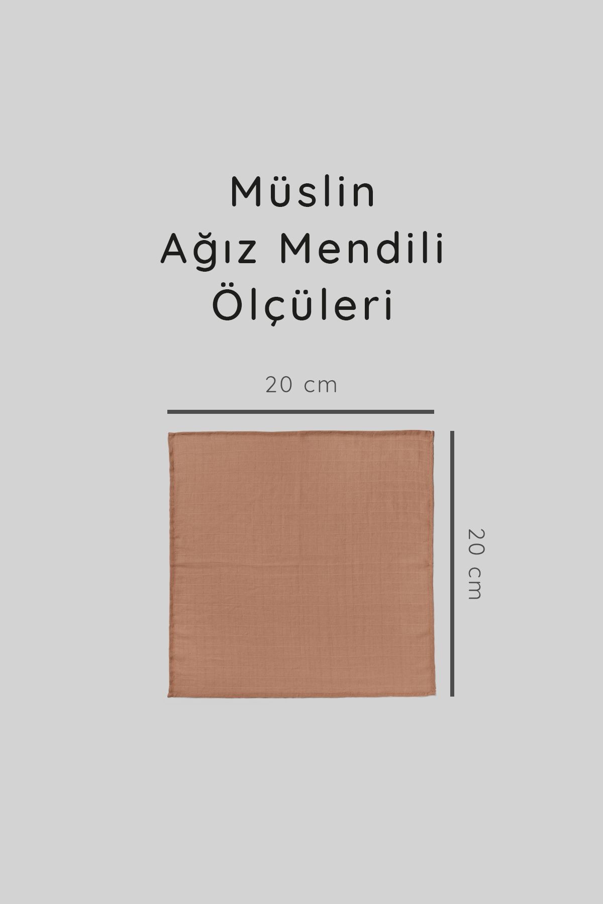 12'li Müslin Ağız Mendili, Ter Bezi Çift Kat Dikimli - Zt0011